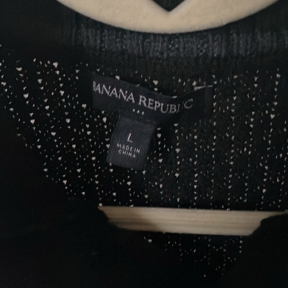 Banana Republic: Black Button collared Knit Sweater- Cotton Blend- L - Picture 2 of 14